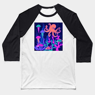 Deep Sea Party Pattern Baseball T-Shirt